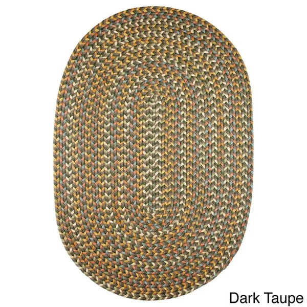 Rhody Rug Cozy Cove Indoor/Outdoor Braided Rug - 5& x 8& Oval - Dark Taupe