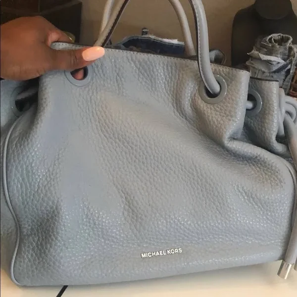 Michael Michael Kors Dalia Large Shoulder Tote Dusty Blue