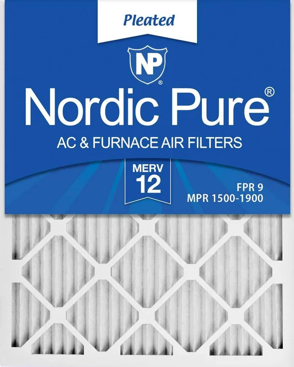 Nordic Pure 14x25x1 MERV 12 Pleated AC Furnace Air Filters 12 Pack
