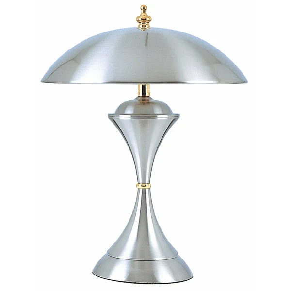 Ore International 15x22 Tall Metal Touch Table Lamp with Steel Finish