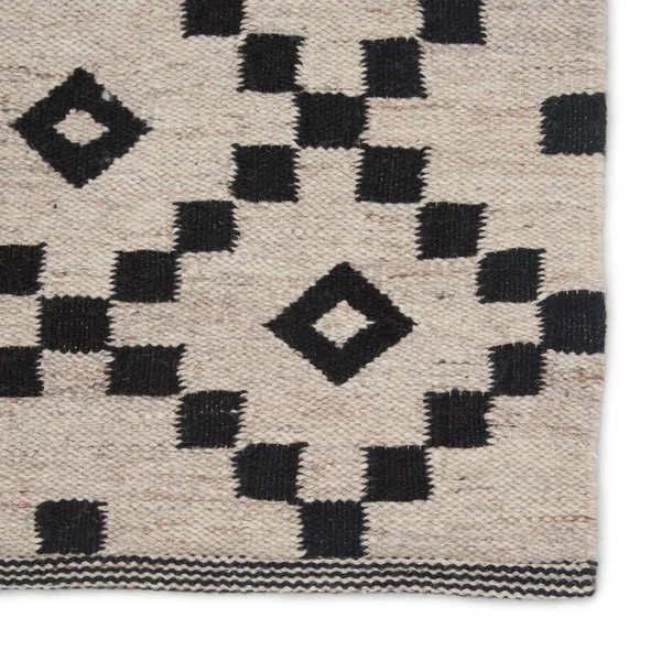 Jrcpl Folke Handmade Geometric Black/ White Area Rug (2& x 3&)