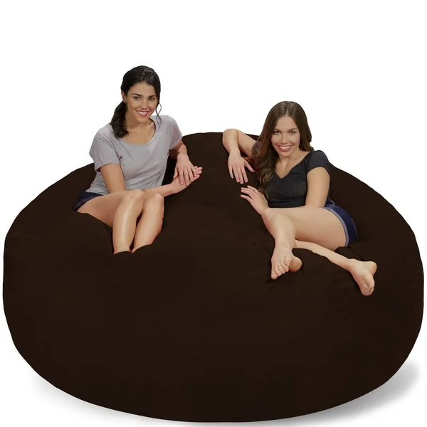 Chill Sack Bean Bag Chair, 7-Feet, Microsuede - Chocolate - Cover Only