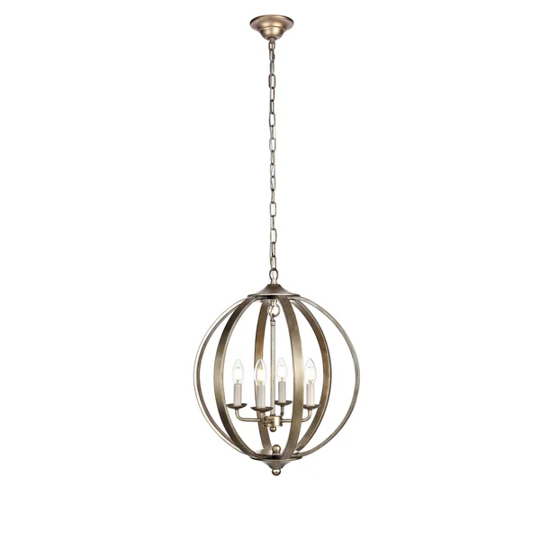 Marlow 18x22 Vintage Sliver 4 Light Pendant