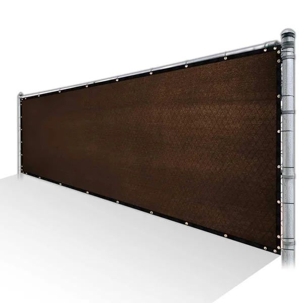 ColourTree 3 ft. x 58 ft. Brown Privacy Fence Screen HDPE Mesh Screen with Reinforced Grommets for Garden Fence (Custom Size)