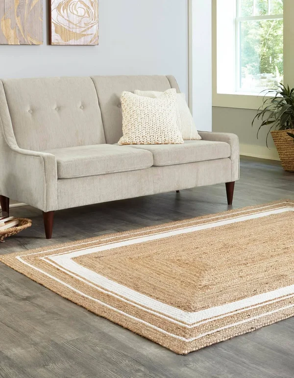 Unique Loom Gujarat Braided Jute Rug - Natural/Ivory (2& 0 x 3& 0)