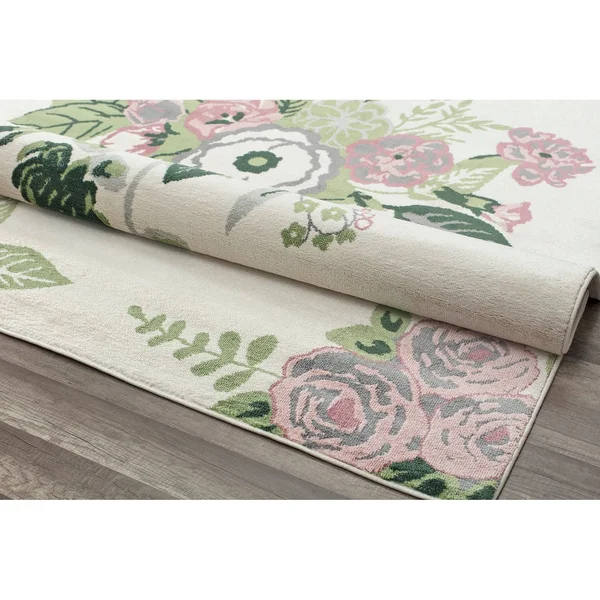 Porch & den Calabash Rose Garden Area Rug - 8&x10& - Rose Garden Cream