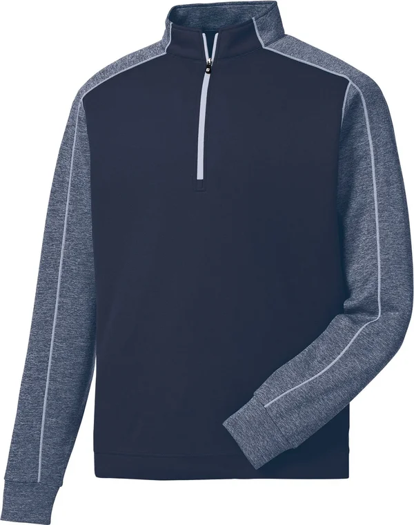 FootJoy Tonal Heather 1/2 Zip Midlayer Navy Medium