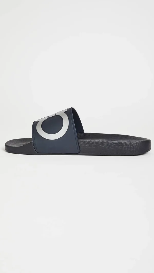 Men's Salvatore Ferragamo Groove 2 Slide Sandal - Size 13 M - Blue