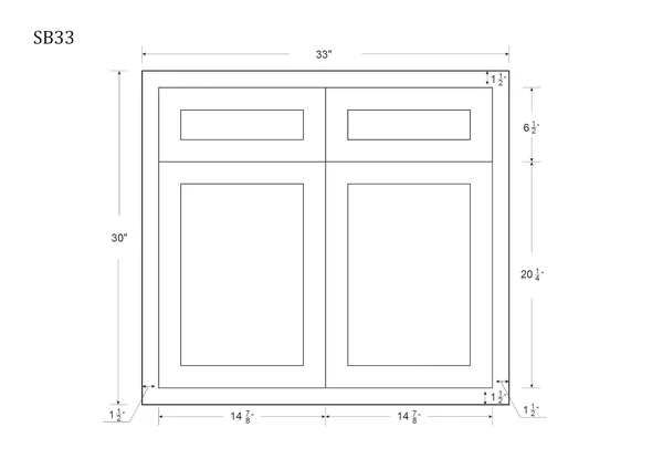RTA Wholesalers 36 inch Wide Sink Base Kitchen Cabinet Snow White Inset Shaker - Double Door with False Front Drawer - Unassembl