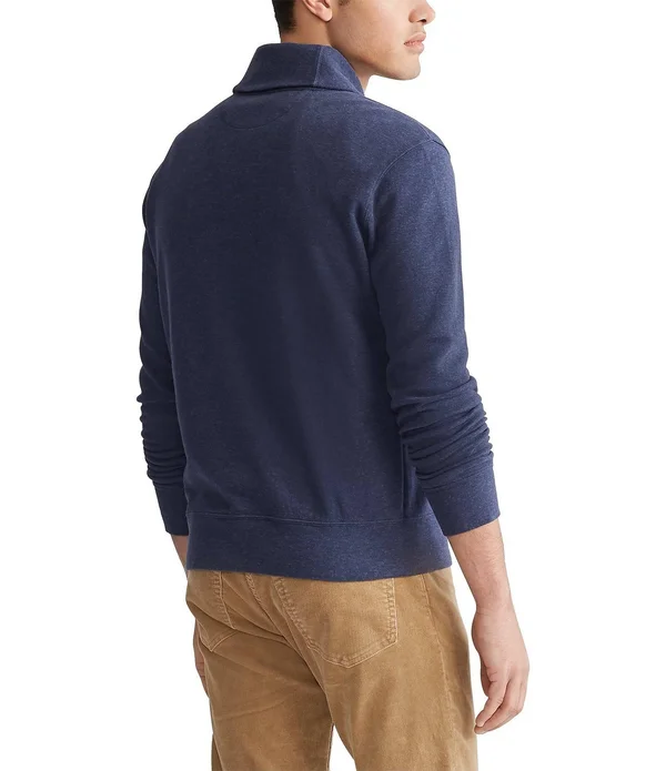 Polo Ralph Lauren Luxury Jersey Shawl Pullover, Mens, S, Aviator Navy