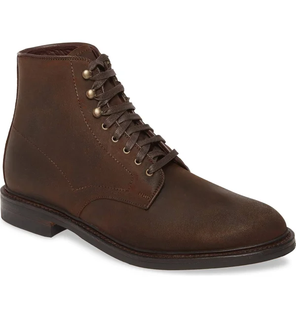 Men's Allen Edmonds Higgins Mill Plain Toe Boot, Size 10.5 EEE - Brown