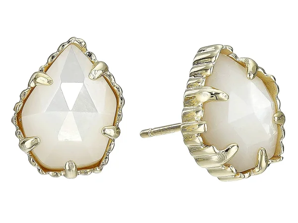 Kendra Scott Tessa Gold Stud Earrings in Ivory Mother of Pearl