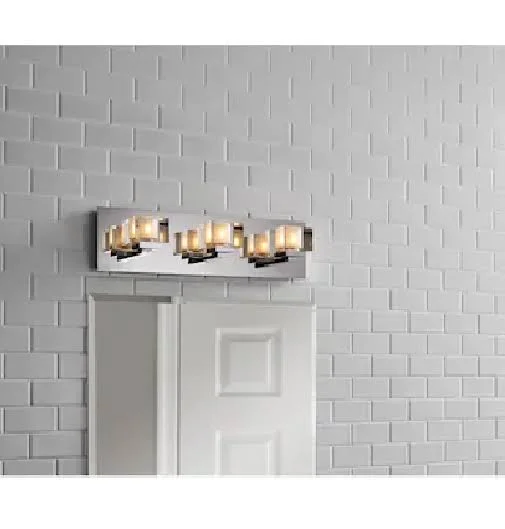 Portfolio 3-Light Prism Chrome Bathroom Vanity Light