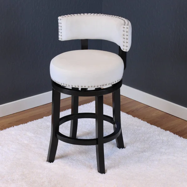 Silver Orchid Sonja Velvet Swivel Counter Chair - White