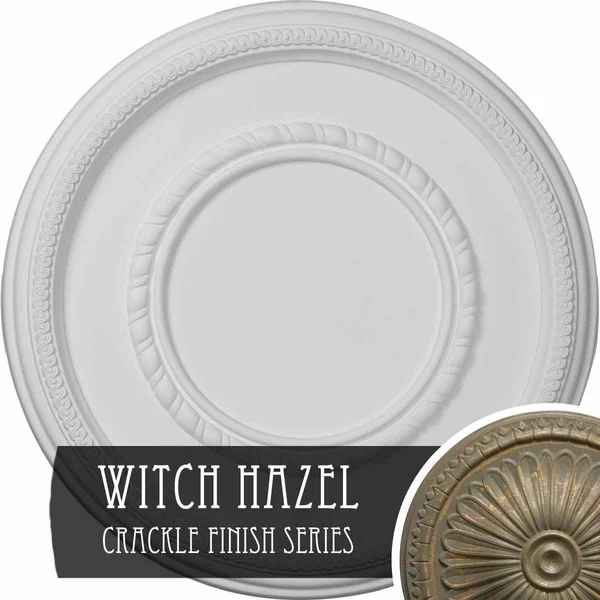 17 3/8x22OD x 1 1/8x22P Federal Roped Large Ceiling Medallion (Fits Canopies Up to 7 3/4x22) - Hand-Painted Witch Hazel Crackle