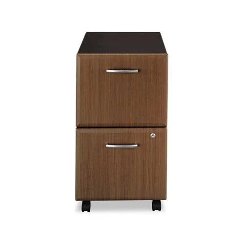 Bush Furniture Series A 2-Drawer Mobile File Cabinet - Sienna Walnut/Bronze