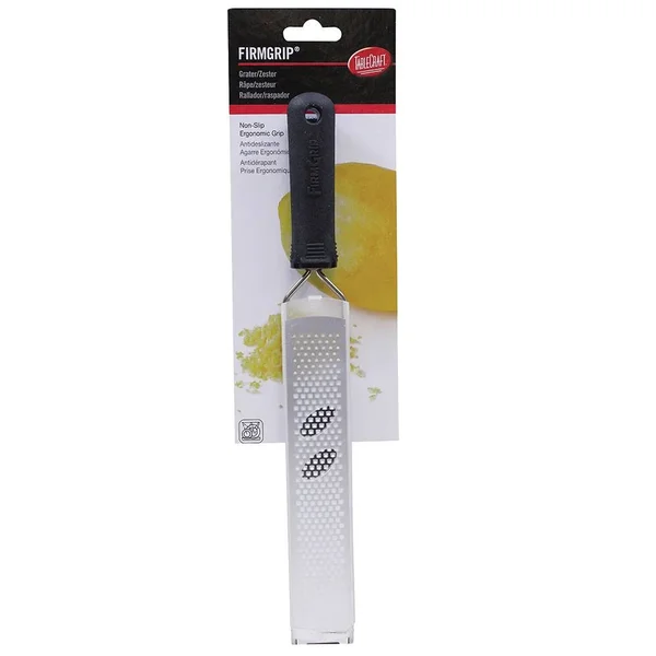 Tablecraft FirmGrip Manual Microplane Grater/Zester with Black Soft Grip Handle, 2 Packs