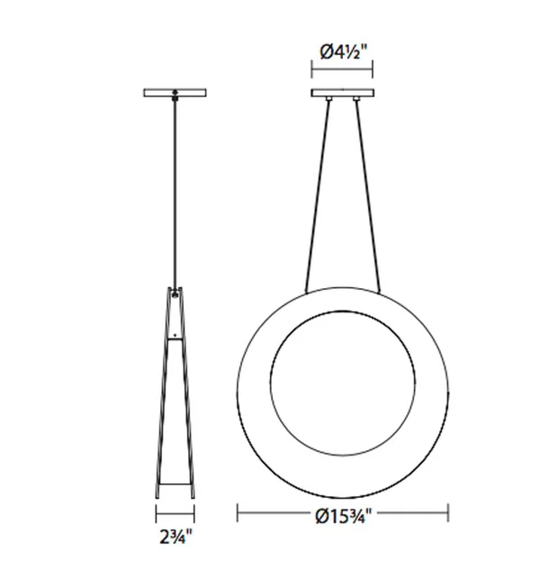 Sonneman 1754.16 - Haro 16x22 LED Pendant - Bright Satin Aluminum