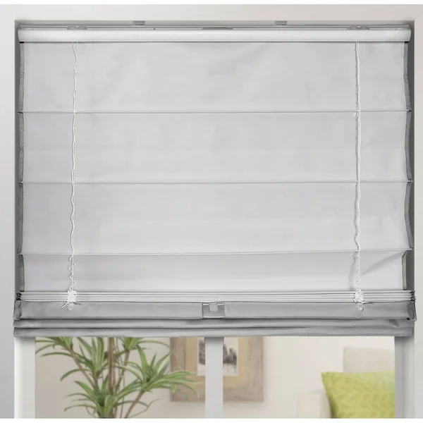 Arlo Blinds Gray Room Darkening Cordless Lift Fabric Roman Shades - 29.5x22W x 60x22H