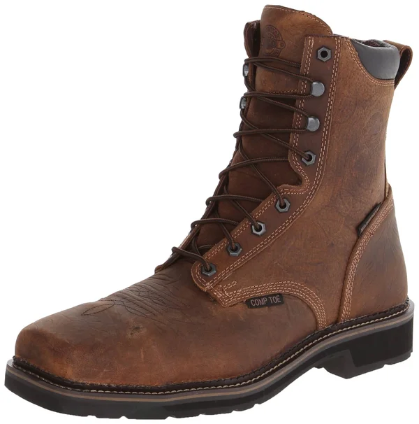 Justin Men's Driller 8x22 Waterproof Lace-Up Work Boots - Composite Toe