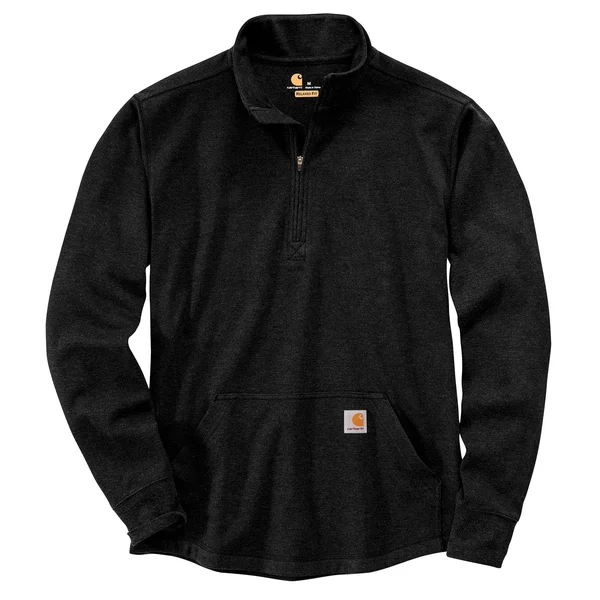 Carhartt Relaxed-Fit Heavyweight Thermal Half-Zip Long-Sleeve T-Shirt for Men - Black - S
