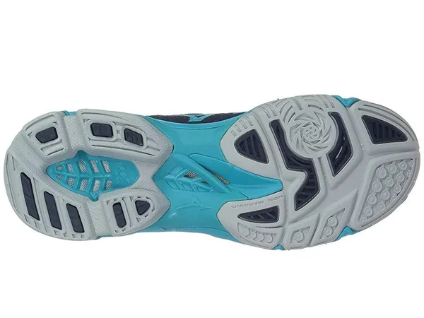 Mizuno Wave Lightning Z4 Navy/Aqua Women's Volleyball Shoes, Size: 7.5