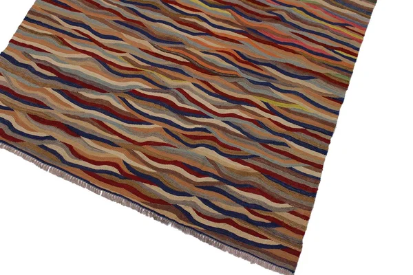 Geometric Kilim Brock Red Blue Hand Woven Area Rugs 5x7