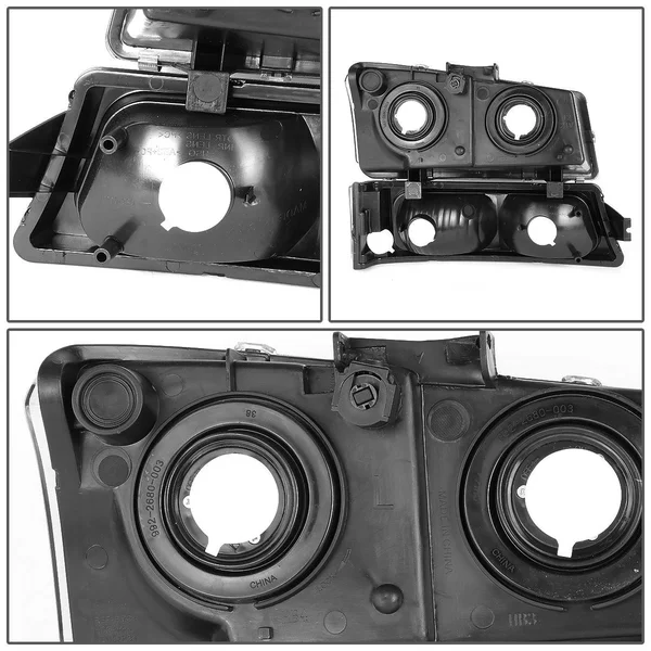 DNA Motoring for 03-06 Chevy Silverado/Avalanche 4pcs Headlight+Bumper Lamp Chrome Housing Clear Corner 1 Gen 04 05 Left+Right
