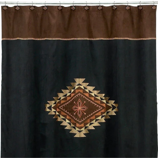 Avanti Mojave Fabric Shower Curtain, Black