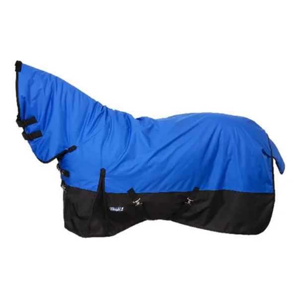 Tough-1 600d Waterproof Poly Full Neck Turnout Blanket - Blue