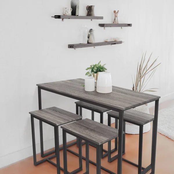 Zenvida 5 Piece Bistro - Pub Table Set with 4 Stools
