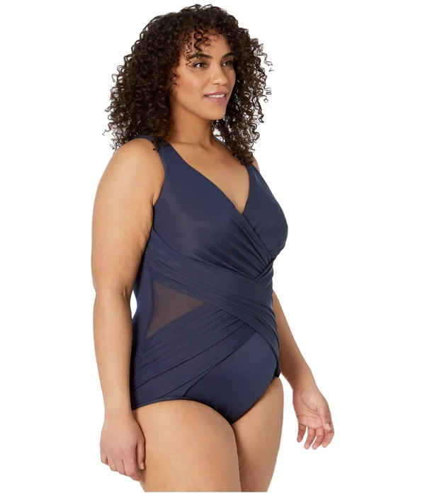 Miraclesuit Plus Size Illusionist Crossover One Piece Swimsuit - 16W