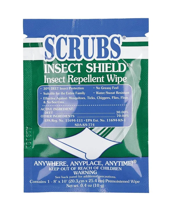Dymon Insect Sheild Insect Repellant Towel - 8x22 x 10x22 - 100 pack