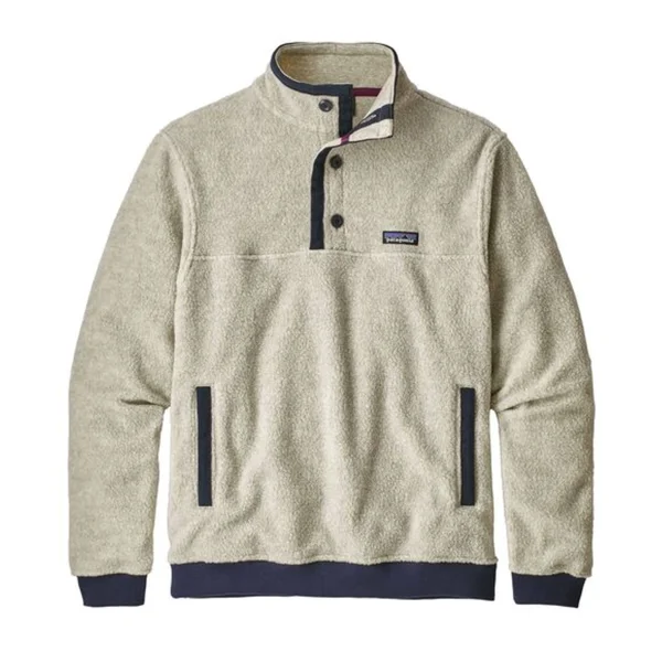 Patagonia Men's Shearling Button Pullover, Oatmeal Heather, S