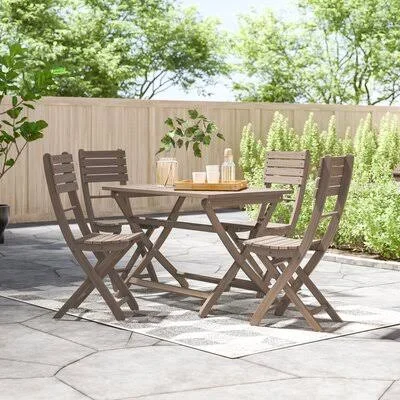 Enola 5 Piece Dining Set Zipcode Design Color: Gray