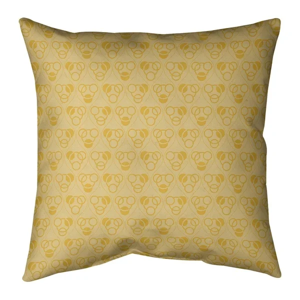 Warm Monochrome Circles & Waves Throw Pillow - 20 x 20 - Pink - Polyester