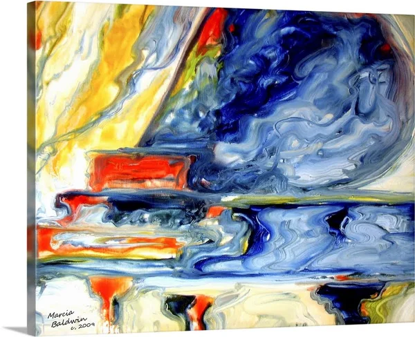 Grand Piano Music Abstract 2420, Canvas Wall Art, 30x24, Great Big Canvas