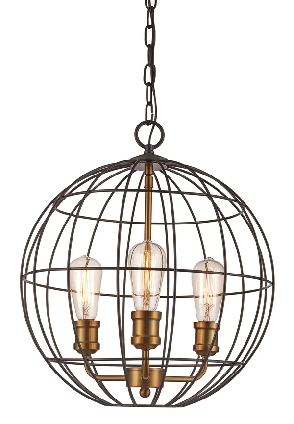Trans Globe 10963 Rob/Ag 3Lt Pendant Industrial Cage-Ro