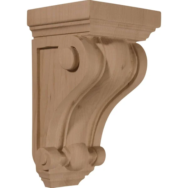 Ekena Millwork CORW04X04X07DECH 4x22W x 4x22D x 7 1/2x22H Devon Traditional Wood Corbel - Cherry