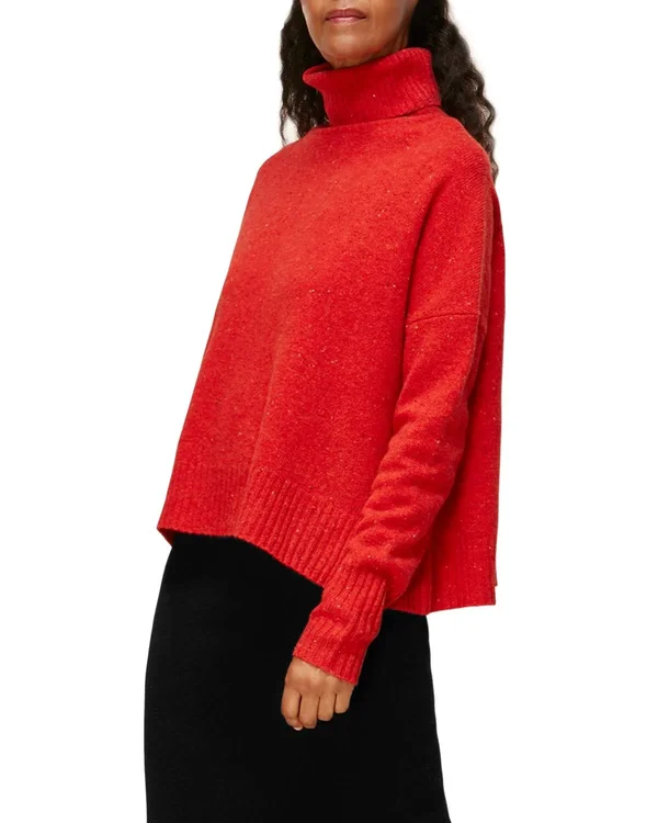 Whistles Women's Wool Turtleneck Sweater - Red - Size L