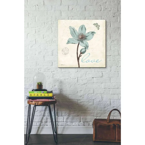 Epic Graffiti 'Touch of Blue IV - Love' by Katie Pertiet, Canvas Wall Art, 37 inchx37 inch, Size: 37 x 37