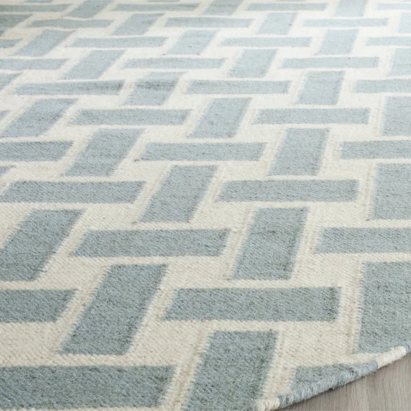 Safavieh Dhurries DHU201A 2&6x22 x 4&0x22 Turquoise, Ivory Area Rug
