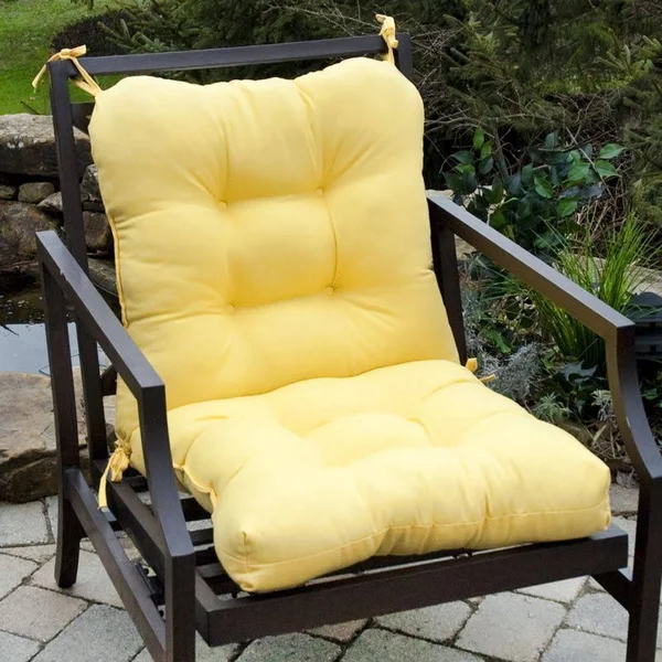 Greendale Home Fashions Outdoor Seat/Back Chair CUSHION, Sunbeam, 42 x 21 x 4 inches