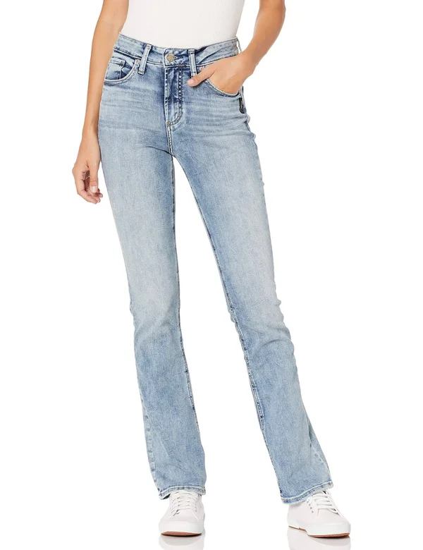 Silver Jeans Co. Avery High-Rise Slim Bootcut Jeans - Indigo