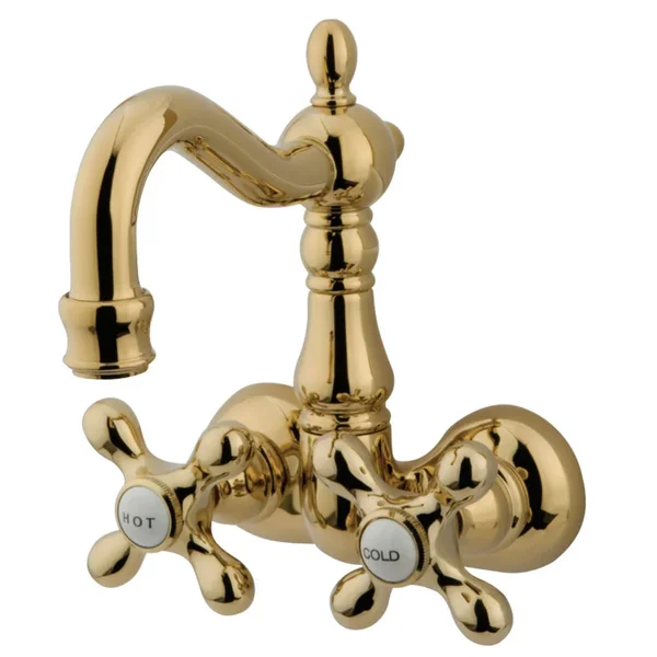 Kingston Brass Vintage Wall Mount Clawfoot Tub Filler Polished Brass, CC1077T2