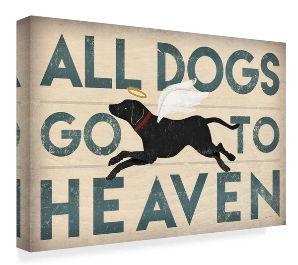 Trademark Fine Art 'All Dogs Go to Heaven I' Canvas Art by Ryan Fowler, Size: 22 x 32