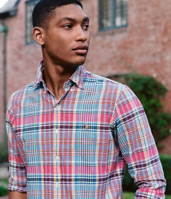 Polo Ralph Lauren Men's Classic-Fit Oxford Shirt - Pink Large Plaid