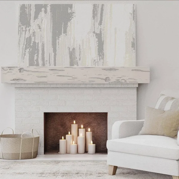 Ekena Millwork MANUPC08X12X72BP 8x22H x 12x22D x 72x22W Pecky Cypress Faux Wood Fireplace Mantel, Burnished Pine
