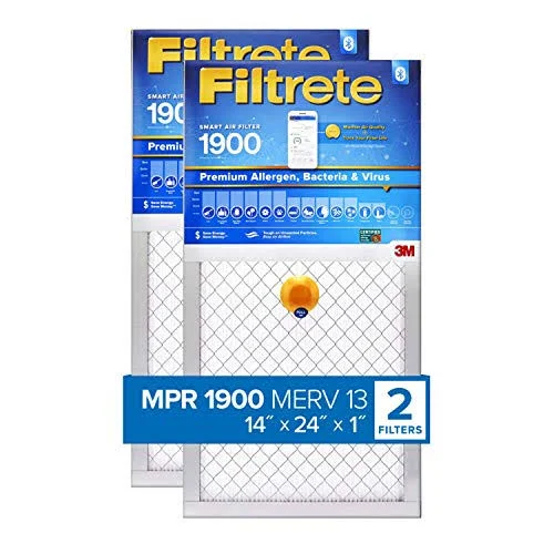 Filtrete 14x24x1 Smart Replenishable AC Furnace Air Filter - MPR 1900, Premium Allergen, Bacteria & Virus, 2-Pack
