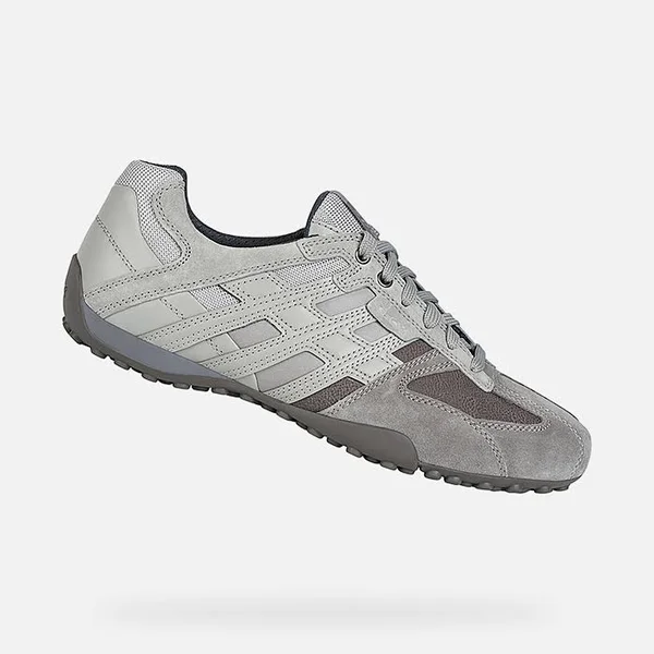 Geox Shoes Snake Man Stone and Grey, Size 12.5